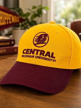 CMU Central Michigan University Chippewas Maroon Gold Strapback Hat OSFA